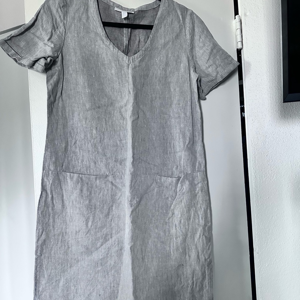Gray Linen Women's Dress